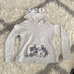 Cozy Snow Leopard Print Hoodie